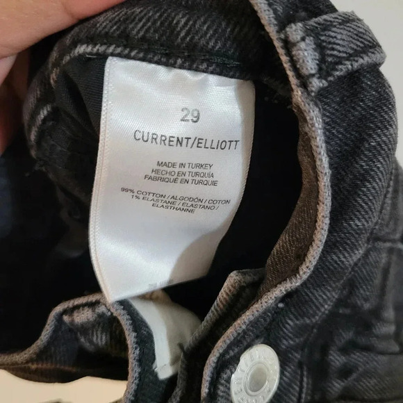 Current Elliot Women’s Washed Black Pleated High-Rise Tapered Denim Jeans |Sz 29 - Picture 6 of 10